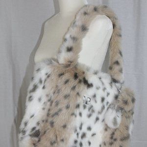 Faux fur tote bag